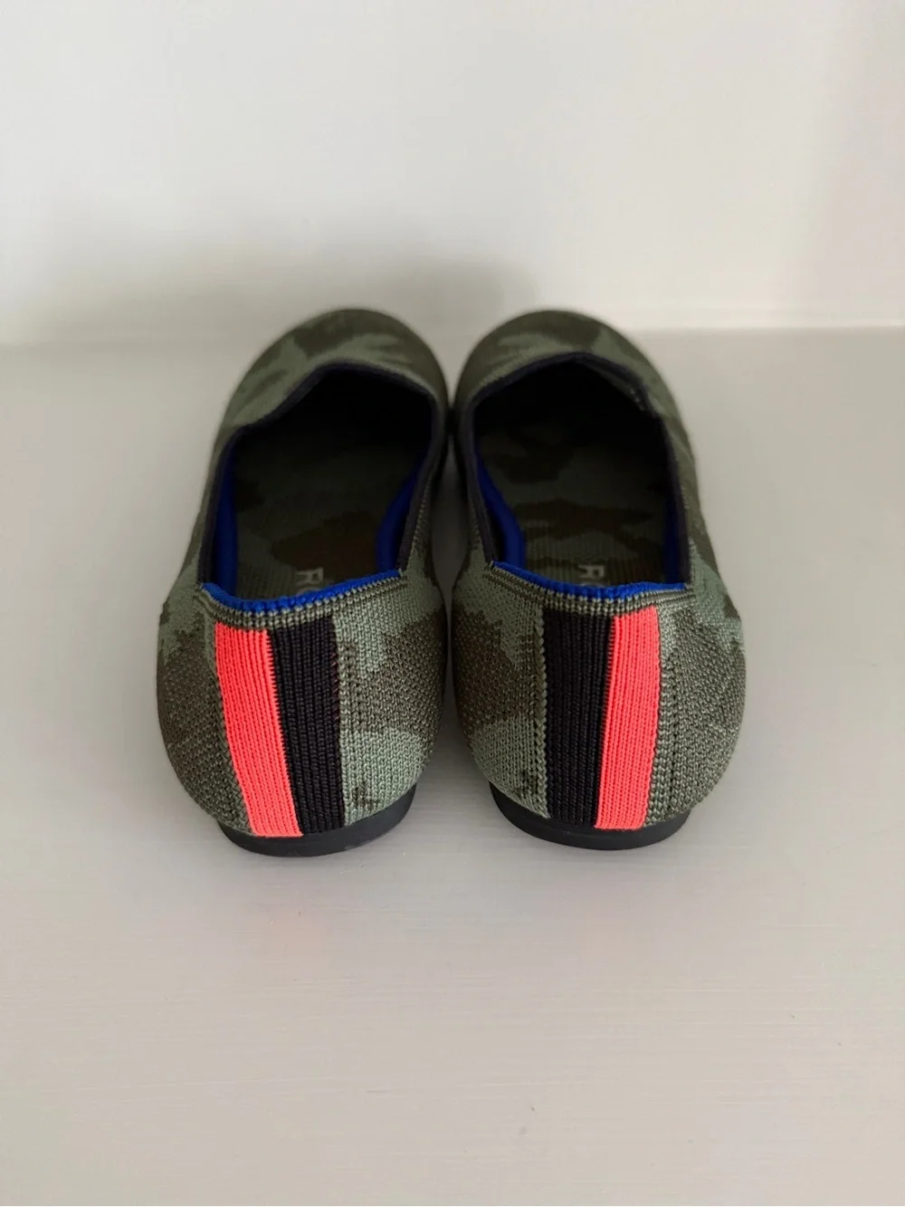 Kids Rothy's Olive Green Camo Knit Slip-Ons